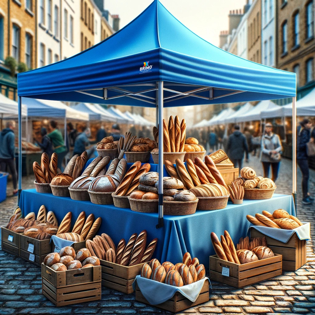 stand pliabil de vânzare pentru vânzarea de pâine și produse de patiserie